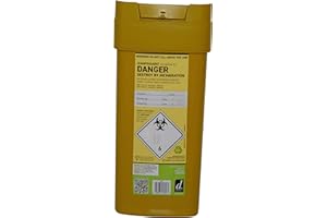 Munitech, Sharps Bin 0.6l Sharps Container for Needle Disposal 0.6 ltr Eco Friendly, Value (Pack of 2)