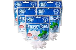 Fuzzy Rock Crystal Extra Strong Mint - Natural Sugar-Free Breath Freshener with Xylitol Crystals for Fresh Breath, Clean Teeth & Healthy Gums | Great for Travel, Gum Health & Oral Care (5 Packs)