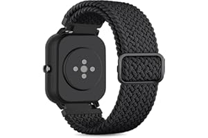 Tobfit Bransoletka do Amazfit GTS 2 Mini / GTS 2 / GTS 3 / GTS 4 / GTS 4 mini, pleciona, elastyczna, rozciągliwa, kompatybilna z Amazfit Bip U/Bip U Pro / Bip 3 / Bip 3 Pro / Bip Lite (czarny)