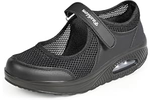 HSYOOES Sandales Femme Mailles Chaussures de Fitness Baskets Mode Compensées Mary Janes pour Femme Espadrilles Chaussures de Sport Eté