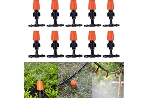 SKYSTUFF Garden Irrigation System,10PCS Drip Irrigation Kit Automatic Watering System Drip Micro Sprinkler Shrub Drip Kit Adjustable Nozzle Sprinkler Sprayer Watering Drip Kit for Garden Lawn Plants