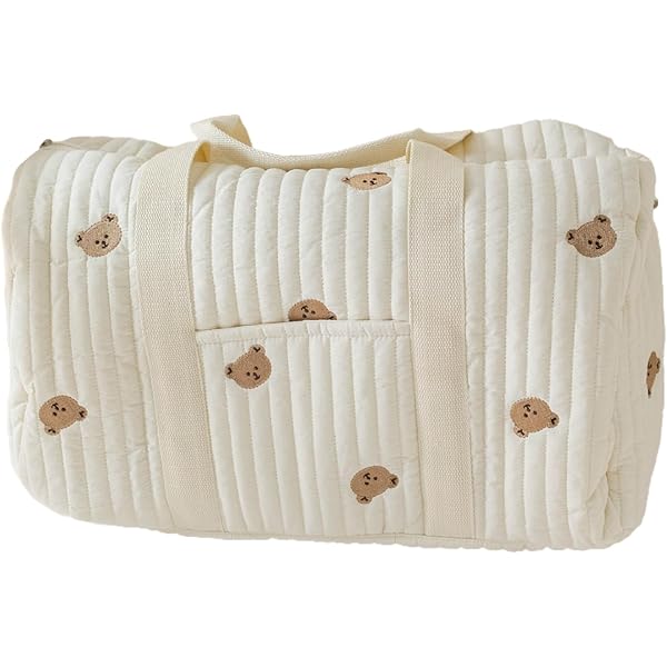 Sac De Rangement Multifonctionnel Pour Poussette Bébé DURABLE, Grande Capacité Avec Poche Zippée Pour Sac à Main Réutilisable (Sac Ours