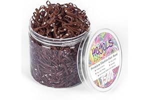 Hoyols Petits élastiques à cheveux marron en caoutchouc pour filles et femmes - Sans dommages - Mini élastiques extensibles pour queue de cheval - Pour cheveux fins, fins à moyens - 1500 pièces - TPU