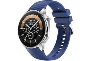 GIOPUEY Pasek kompatybilny z OnePlus Watch 3/2/2R/OPPO Watch X, miękki silikonowy pasek, odporny na zużycie, oddychający, do zegarka, ciemnoniebieski