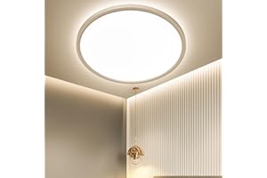 OTREN Plafoniera LED Soffitto, Lampada da Soffitto 3000K, Lampadario Bagno Rotonda per per Camera da Letto, Bagno, Cucina, Soggiorno, Ufficio, Balcone, Ø23CM