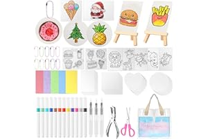 FANTSPATI 62PCS Magic Puffy Paint Kit, 3D Magic Foam Texture Painting Kit with 12 Colors Paint Pens, Water Pens and Chain, Drawing Set Arts & Crafts for Kids, Painting Gifts for Girls Boys Birthday Christmas
