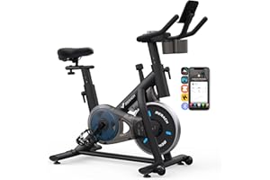 MERACH Exercise Bike with LED Display, Stationary Bike with Exclusive App for Customized Exercise Plans, Quiet Indoor Cycling Bike Exercise Equipment for Home Gym Use, 300lbs Weight Capacity