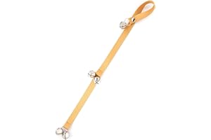 Mighty Paw Tinkle Bells 2.0, Designer Dog Doorbells, Stylish Fabric Premium Quality bells, Housetraining Doggy Door Bells for Potty Training, Includes Free Wall Hook (Mustard Yellow - Polka Dots)