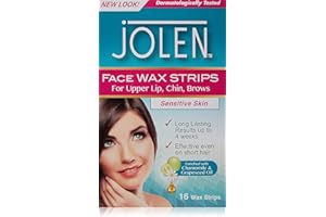 Jolen Sensitive Skin Facial Strip Wax (16 Strips), (Pack of 1)