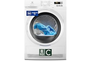 Electrolux Serie 700 DelicateCare, Asciugatrice a Pompa di Calore, 8 kg, EW7H583W, Classe C, 14 Programmi, Tecnologia SensiCare, Motore Inverter, Filtro Easy Flow, 67 dB, 850x596x636 mm