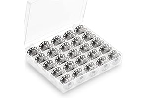 LONIMIA Rocchetti per Macchina da Cucire, 25 Pezzi Bobine Metallo Rocchetti Spolette, per La Maggior Parte delle Macchine da Cucire.(3.8 x 4.7in)