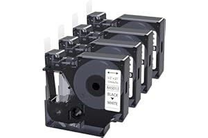 Kamo Taśmy do etykiet Dymo D1 45013 (12 mm x 7 m) czarne na białym, do urządzeń etykiet LabelManager 100 120P 150 160 200 210D 220P 260D 360D 420P 450 450D 500TS PnP