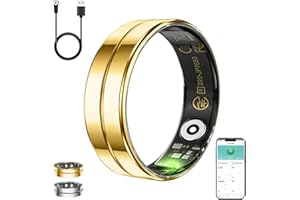 REZITHGER Smart Ring for Women Men,Chritmas Gifts for Women Men Him Her,Health & Activity Tracker with Heart Rate,Sleep Monitoring/Blood Oxygen/Motion Tracking,Waterproof & No Subscription Required Gold 8