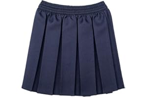 UNIQUE adam & eesa Girls School Uniform Box Pleated Elastic Skirt Navy Size 11-12 Years