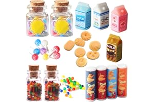 BDSHUNBF 19 Piezas Comida Miniatura, Accesorios para Casa de Muñecas, Comida de Juguete, Miniaturas para Casa de Muñecas, Comida y Bebida en Miniatura