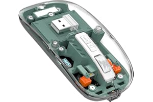 MAGIC-REFINER Ratón Inalambrico Recargable, 2,4G+Bluetooth 5.0 Silencioso y ErgonóMico RatóN, 2400 dpi Ratón Gaming Ultra Delgado con Receptor USB-Nivel de Batería Visible para Portatil/PC/Mac-Verde