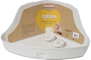 Rosewood Options Corner Litter Tray Med, Clear, Medium (Pack of 1)