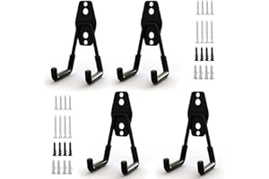 auvstar Garage Stahl Wandhaken Schwerlast Universalhaken,Gummi Gehäuse Garage Storage Utility Doppelhaken,Strapazierfähig,für die Organisation von Elektrowerkzeugen,Leitern,Besen Schaufel (4 Stück)