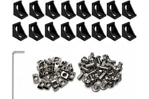 16 x aluminiumprofil 4040 spår 8 mm vinkelkontakter hörnvinkel vägghållare | 4040 aluminiumprofil för 8 mm spår, med M5-skruvar för 4040 fjäderprofil, 3D-skrivare, CNC-router, gör-det-själv-projekt
