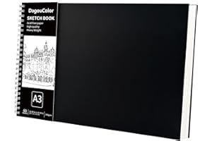 DagouColor Spiral Sketch Book, 60 Sheets, A3 Acid-Free Art Drawing Paper, 200GSM Premium Sketch Pad for Beginning Artists Adults Kids, Painting, Mixed Media