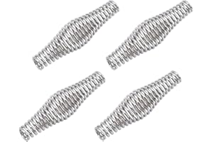 Kisbeibi 4 Pack Durable Bbq Tool Handle Spring Stove Home Fireplace With Comfortable Tapered Design, Easy To Install For Bbq Stove, Wood Stove, Grill, Furnace, Fireplace.(Silver(4 packs))