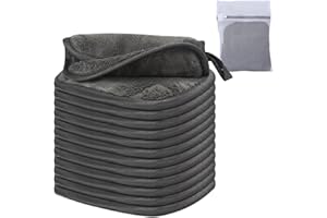 SINLAND Mikrofaser Make-up Entferner Tuch 12 Stück weiches Gesichtsreinigungstuch saugfähiges Waschlappen Waschbar Gesichtstücher Dunkelgrau 15cmx15cm
