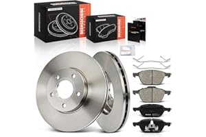 Frankberg 2x Brake Disc + 4x Brake Pad with Brake Lubricants Front Axle Compatible with C-Max II DXA/CB7 DXA/CEU 2010-2019 Focus III Saloon Replace# N2Y33328ZA