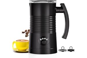DREAMOON Elektrischer Milchaufschäumer, 350 ml Warmer und Kalter Milchschaum, Milchschäumer mit Antihaftbeschichtung, Edelstahl 304