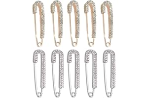 SKDFHOD Spilla di perle spilla di balia e cristallo Shawl clip di cristallo finto cristallo e perle clip maglione sciarpa cappotto fermagli,10 pezzi per donne ragazze abbigliamento decorazione accessori