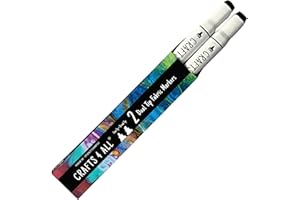 Crafts 4 ALL Fabric Markers for Clothes - Pack of 2 No Fade, Dual Tip Permanent Fabric Pens - No Bleed, Machine Washable Shoe Markers for Fabric Decorating - Laundry Marker, Erases Stains Easily