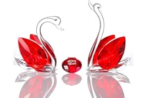 Ornalrist Set of 2 Crystal Red Swans 40th Anniversary Wedding Gifts for Parents Glass Animals Collectibles Figurines Keepsakes 40 Years of Marriage Presents for Couple Unique Ornament for Home Decor
