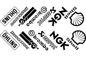 myrockshirt 14-X-Belly-Pan-Fairing-Sponsor-Logo-Aufklebers-Aufklebers-Colour-Choice`+ Bonus Testaufkleber Estrellina-Glückstern ®, gedruckte Montageanleitung, waschanlagenfest,