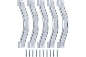 Psmgoods®, maniglie per cassetti e sportelli in stile europeo, in lega di zinco e strass di cristallo per armadio, credenza, mobili da cucina, Silver, 96MM-5PCS