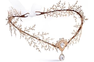 MOSTORY Gold Strass Königin Krone - Künstliche Fee Prinzessin Blume Stirnband mit Königsblau Strass Hochzeit Abschlussball Geburtstag Renaissance Halloween Cosplay