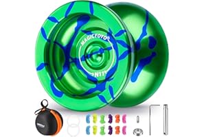 MAGICYOYO Profi JoJo N11, Magic JoJo mit Leerlauf und Kugellager, Metall Jo Jo mit Responsive Modus, Unresponsive Jo-Jo für Kinder und Erwachsene, mit 12 Saiten, Lagersatz, Gehäuse