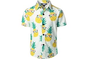 JOGAL Jungen Kurzarm Hawaii Hemd Baumwolle Sommer Freizeit Hemden Für Kinder
