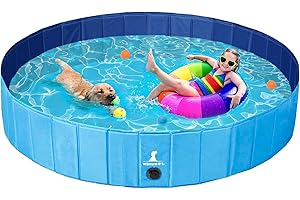 Wimypet Hundepool Schwimmbad für Hunde, Hundeplanschbecken Hundebad, Klappbares Haustier-Duschbecken mit Umweltfreundlichem PVC rutschfest strapazierfähiges Hundeschwimmbad (120 × 30 cm)