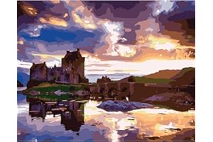 WACYDSD Malen nach Zahlen Eilean Donan Castle Schottland DIY einzigartiges Geschenk Handgemalt Ölgemälde für Zuhause Wanddekoration Kunstwerke rahmenlos