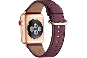 WFEAGL Kompatibel für Apple Watch Armband 40mm 41mm 38mm 44mm 45mm 49mm 42mm 46mm,Lederband Ersatzband für Herren Damen Kompatibel für iWatch Series 9/8/7/6/5/4/3/2/1,SE(Rosé Gold)