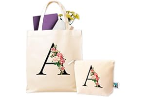 LA FÁBRICA DE INVENTOS Bolsas de Tela Personalizadas - Tote Bag Personalizada + Neceser - Bolsa Tela Personalizada Mujer - Regalos Personalizados - Regalo Original Mujer - Bolsa Compra Reutilizable