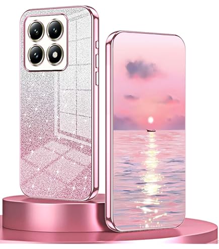 PanXCase Glitter Cover per Xiaomi 15T - Custodia Trasparente Bling Disegni Elegante Brillantini Ultra Sottile Antiurto Ragazza Donna Cover (Grigio