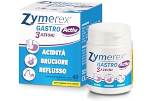 Zymerex - Gastro Activ 3 Azioni | Reflusso | Bruciore di stomaco | Acidità | Senza glutine e lattosio (Compresse, 40)