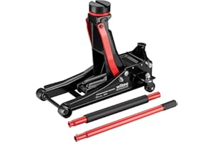 XPOtool Gato hidráulico de Perfil bajo 3 t con Bomba Doble, Altura de elevación 85-500 mm para elevar Coches y Otros vehículos Gato de maniobra Gato de Carretilla