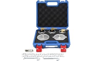 SMOTIVEPRO 5 Pieces Adapter Brake Fluid Container Set, Brake Bleeder Device Adapter Master Brake Cylinder Adapter Set with Universal Adapters for Most Brake Bleeder Brake Fluid Changer