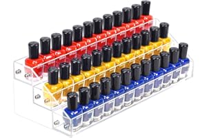 FFowcye 3 Tier Nail Polish Organiser, Clear Nail Polish Holder Storage Rack, Acrylic Stand Display For Essential Oil, Sunglasses Tattoo Ink Storage, Paint Rack, Holds Up to 36 Bottles