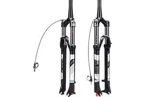 BUCKLOS 26/27.5/29 Travel 120mm MTB Air Suspension Fork, Rebound Adjust 1 1/8 Straight/Tapered Tube QR 9mm Manual/Remote Lockout XC AM Ultralight Mountain Bike Front Forks