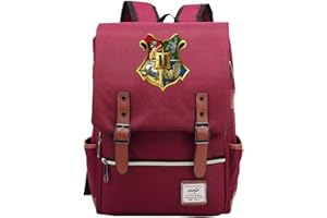 XAXBXC Harry P School Bags Backpack,Badge Hogwarts College Casual Rucksack Fashion Travel Bag Boy Girl Children Book Bag Schoolbag Wine Red, Large