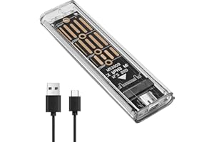 VIVIDRISE Carcasa NVME,Carcasa SSD M.2 NVMe SATA Carcasa Disco Duro M.2 NVMe SATA Adaptador 10Gbps USB 3.1 Gen 2, Compatible con 2230/2242/2260/2280 M..2 NV-Me y S-ATA M-Key / B + M, con Cable USB C a C/A