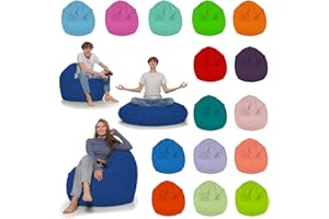 HomeIdeal - Sitzsack 2-in-1 Funktionen Bodenkissen für Erwachsene & Kinder - Gaming oder Entspannen - Indoor & Outdoor da er Wasserfest ist - mit EPS Perlen, Farbe:Blau, Größe:130 cm Durchmesser