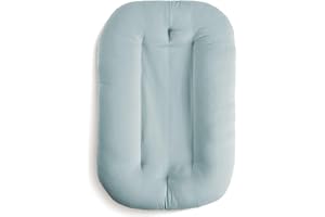 Snuggle Me® Babynest (0-9 Monate) - Premium Babynestchen Neugeborene, Bio-Baumwolle mit Faserfüllung, Ungepolsterte Mitte, die Umarmungen imitiert, 100% Maschinenwaschbar, Inkl. Reisetasche (Slate)